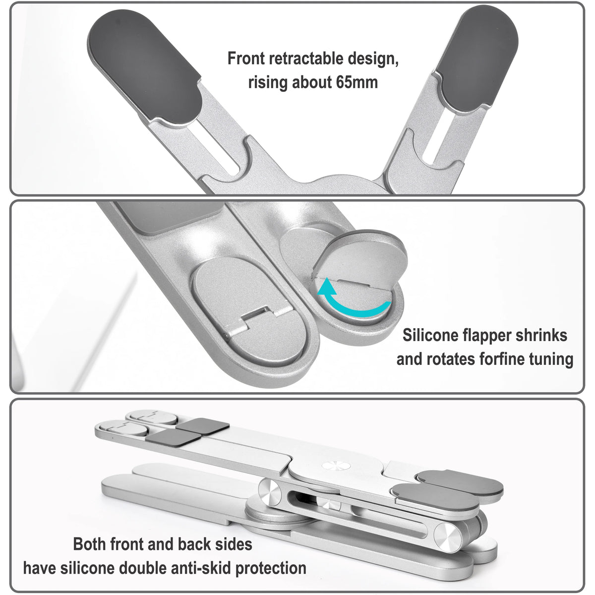 Foldable Aluminum Laptop Stand with 360° Rotation