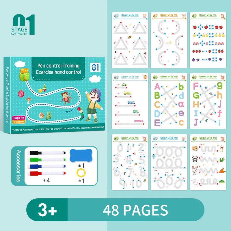 Cuaderno de Caligrafía Mágico Reutilizable para Niños