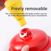 A red plunger is shown with a yellow vacuum tube being removed for convenience.