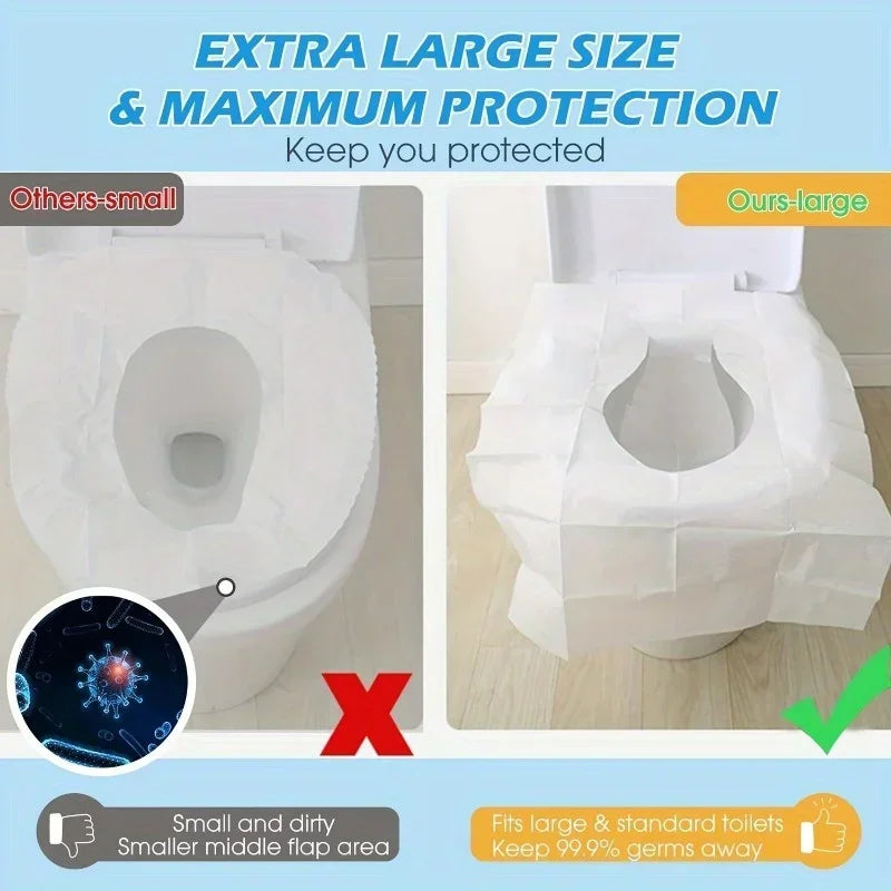 Extra large disposable toilet seat covers for maximum protection and hygiene