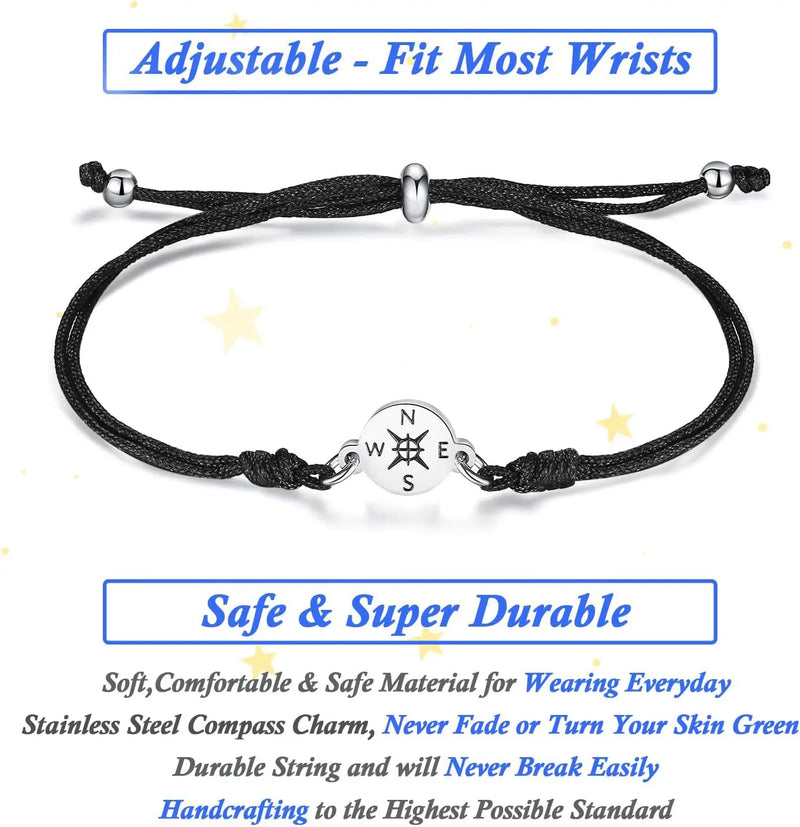 Pulsera de Brújula Ajustable con Caja en Forma de Birrete