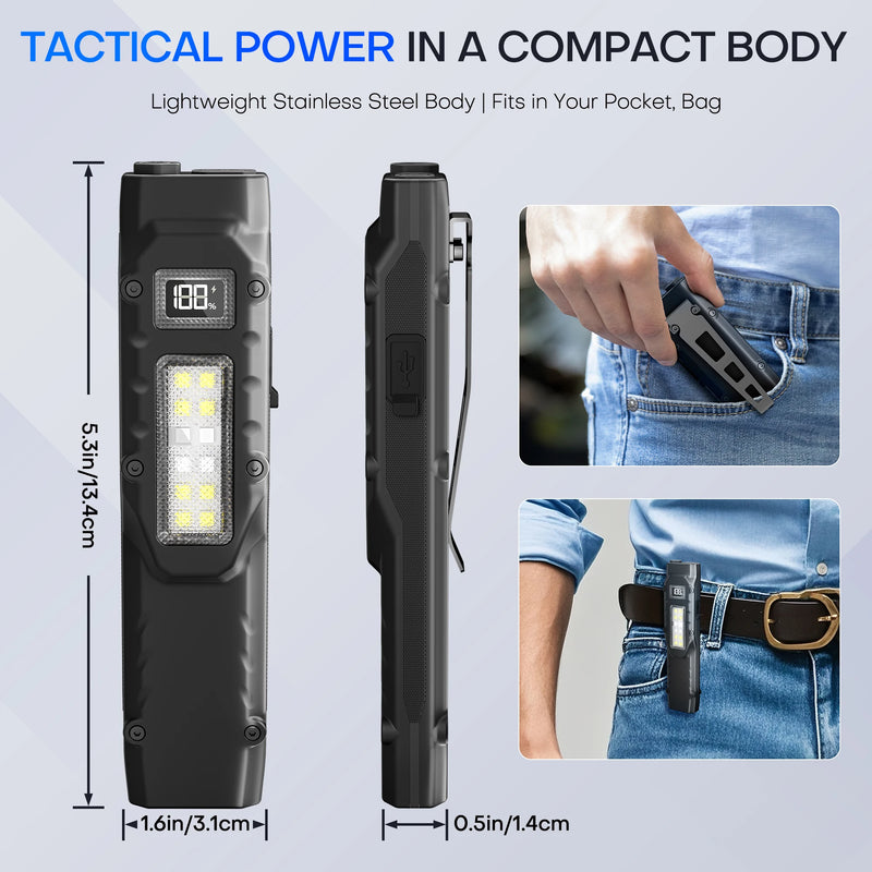 Compact LED Flashlight with Digital Display