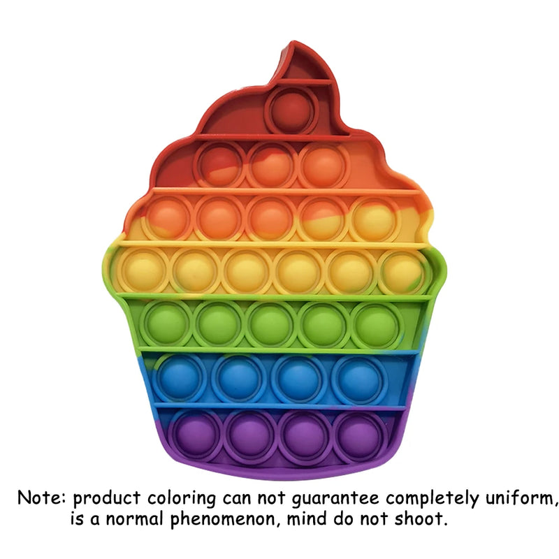 Rainbow Pop-It Fidget Board - Sensory Stress Relief Toy