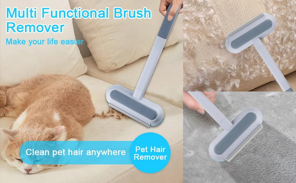 4-in-1 Reusable Pet Hair Remover with Long Handle