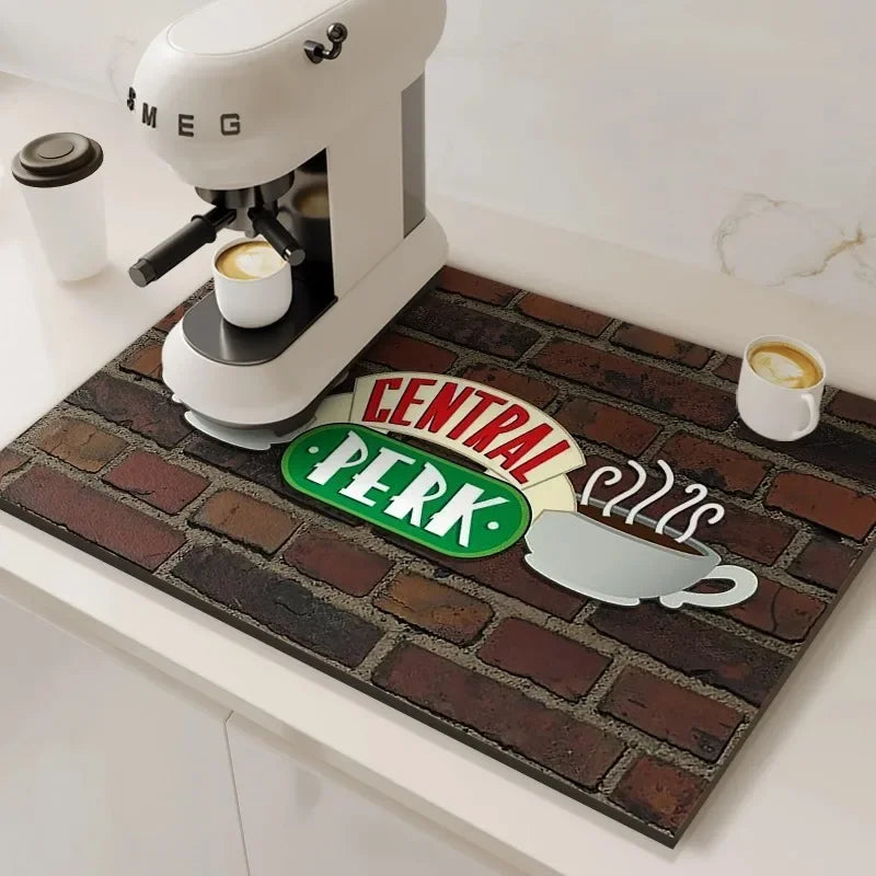 Fast-Drying Kitchen Absorbent Mat for Coffee Stations and Countertops