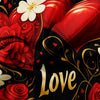 Floral Heart Print Duvet Cover Set with Pillowcases