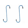 A blue S-hook brake caliper hanger used for auto repair.