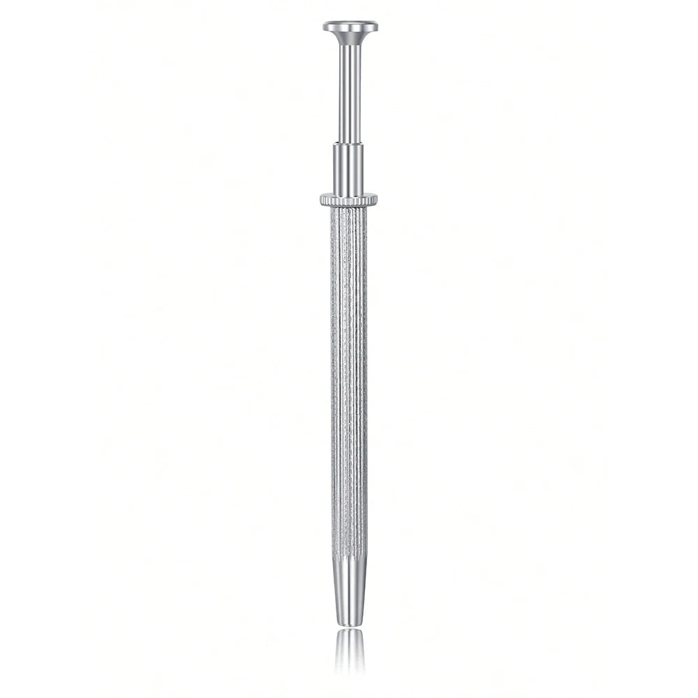 A stainless steel piercing ball grabber tool with a long shaft and a ball tip.