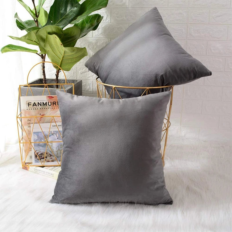 Velvet Throw Pillow Cover for Sofa and Bed Decor