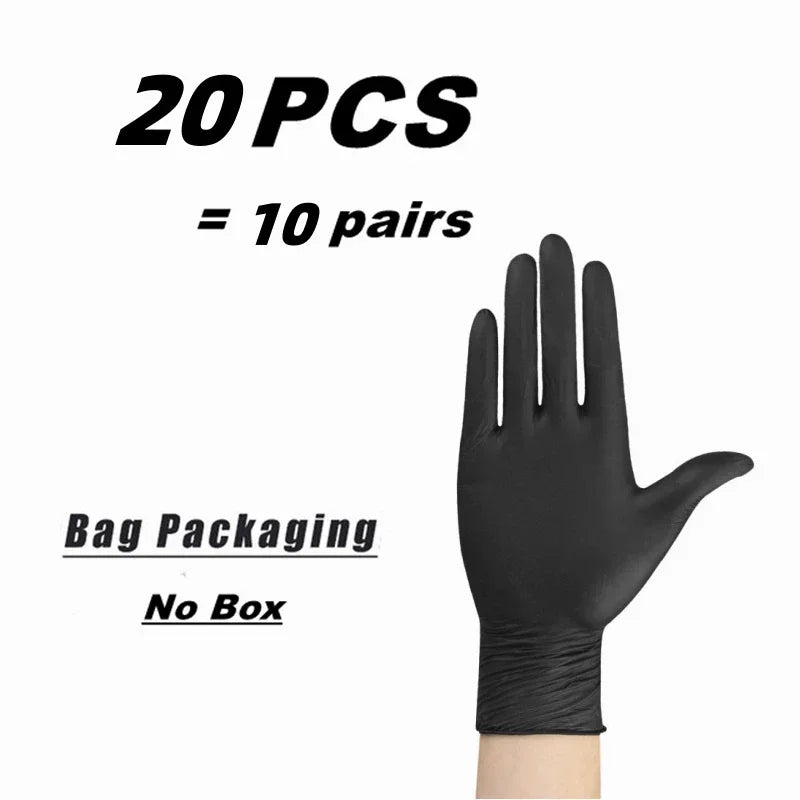 Heavy-Duty Black Nitrile Disposable Gloves (Latex-Free)