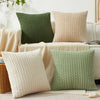 Boho Corduroy Square Pillow Cover - Farmhouse Neutral Decor