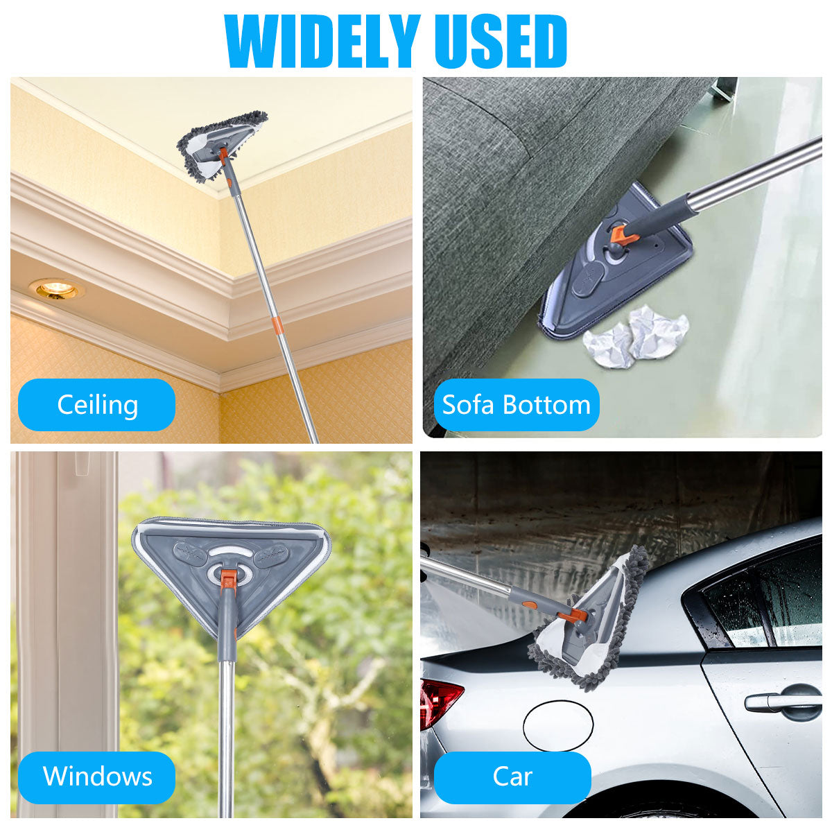 360° Rotating Wall Cleaning Mop with Extendable Handle