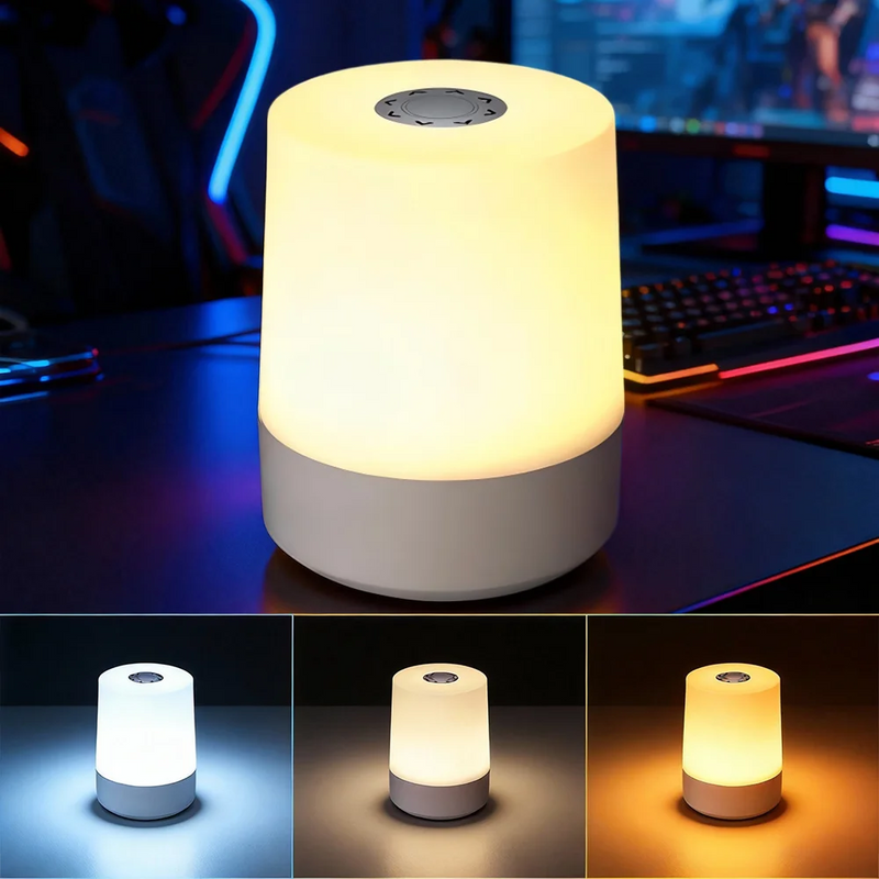 Modern LED Cylinder Night Light with Remote Control
