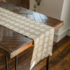 Boho Farmhouse Linen Table Runner with Macrame Fringe