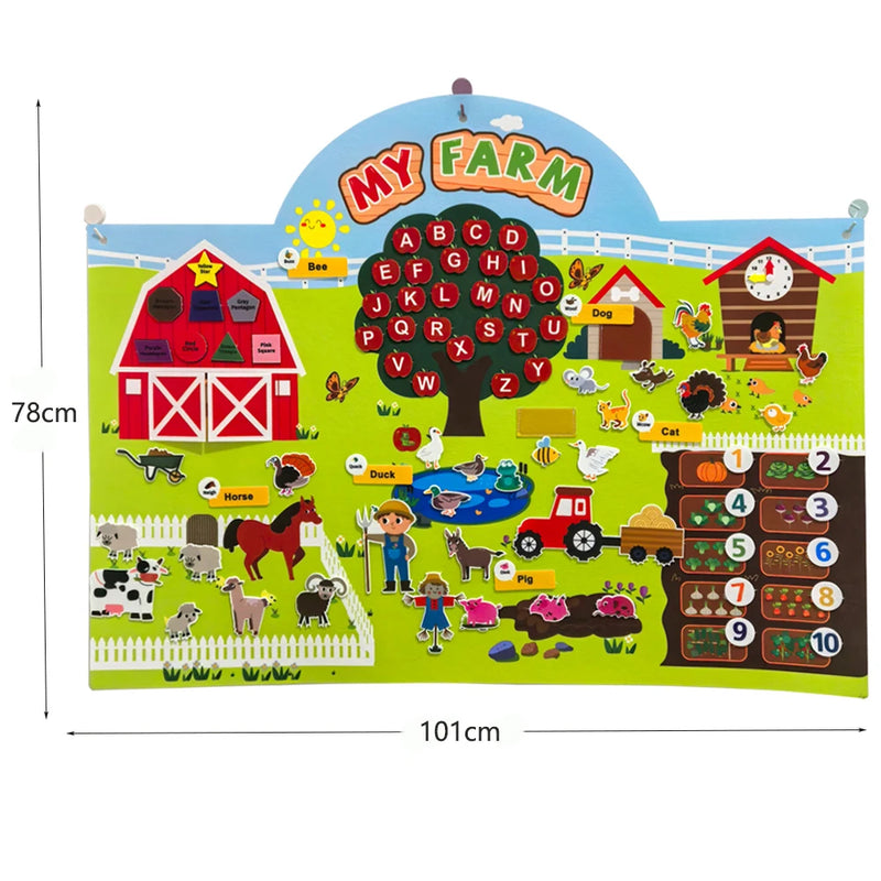 Interactive Felt Story Board Set with Farm & Ocean Themes