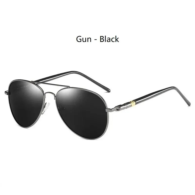 Classic Metal Pilot Sunglasses with Polarized Lenses