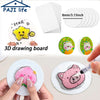 A hand holds a piece of 3D drawing board paper with a pink pig design, showing texture painting art.