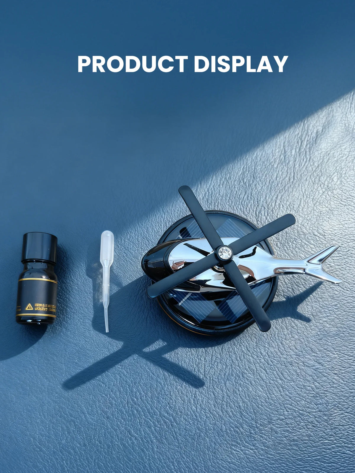 Solar-Powered Rotating Helicopter Car Air Freshener & Decorative Aromatherapy Diffuser