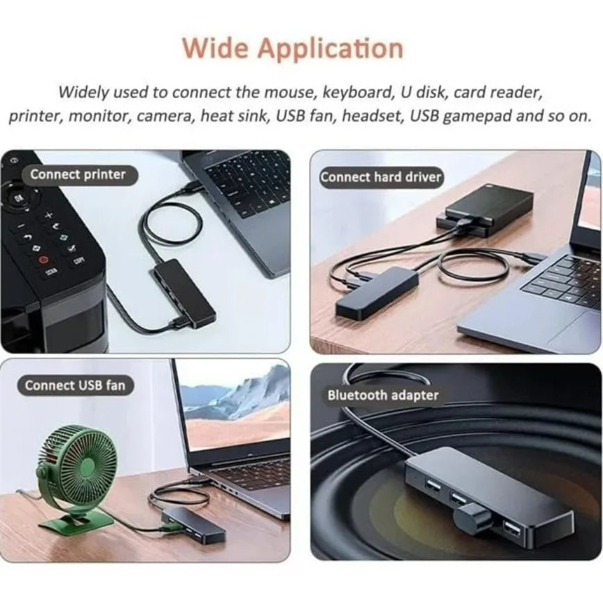 4-Port USB 3.0 Hub for Laptops and Desktops