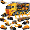 Set de 10 Vehículos de Construcción con Camión Almacenador