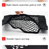 Black elastic mesh storage bag for car seat back organizer with easy installation