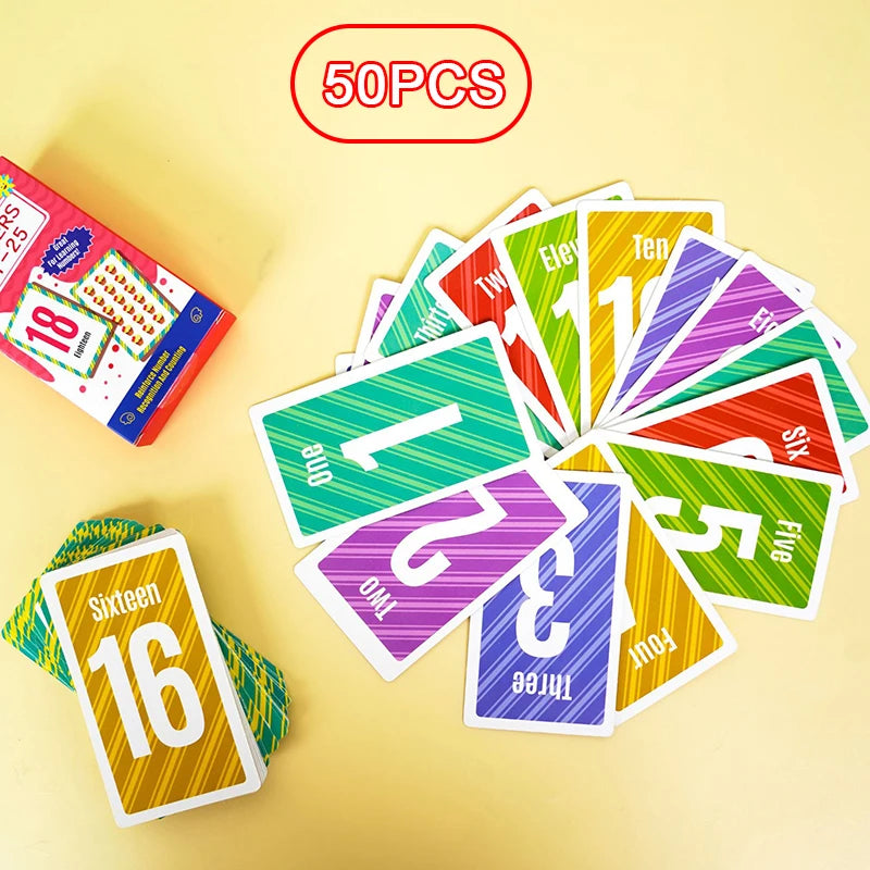 Montessori Learning Flash Cards Set - 58 Pieces for Early Education