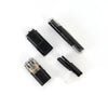 A set of waterproof 2-pin electrical connectors for automotive wiring, shown in black and clear plastic.