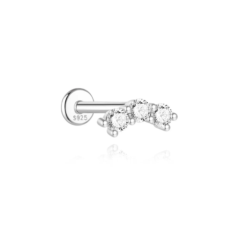 925 Sterling Silver Moissanite Bowknot Stud Earrings