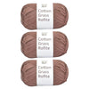 Natural Cotton Raffia Yarn – 3 Ball Set for Crochet, Knitting & Crafting