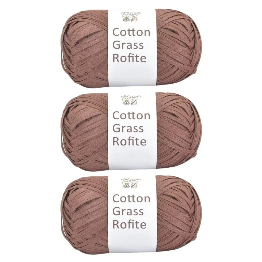 Natural Cotton Raffia Yarn – 3 Ball Set for Crochet, Knitting & Crafting