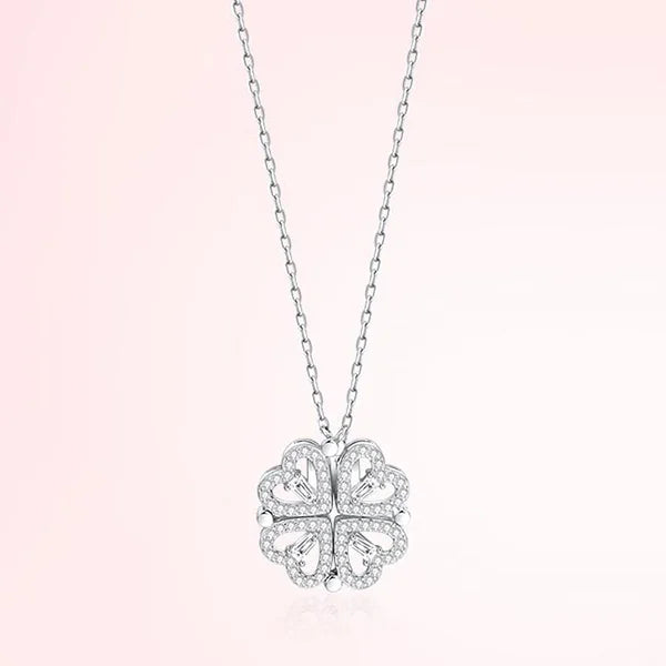 Heart & Clover Zircon Pendant Necklace
