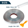 Roll of chrome car door edge guard trim strip measuring 15mm wide and 10 meters long