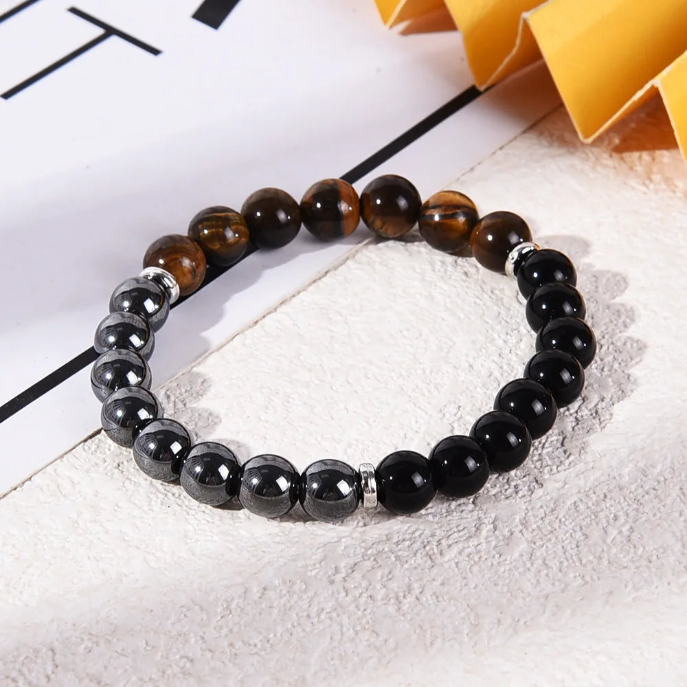 Bracelet Élastique Triple Gemmes