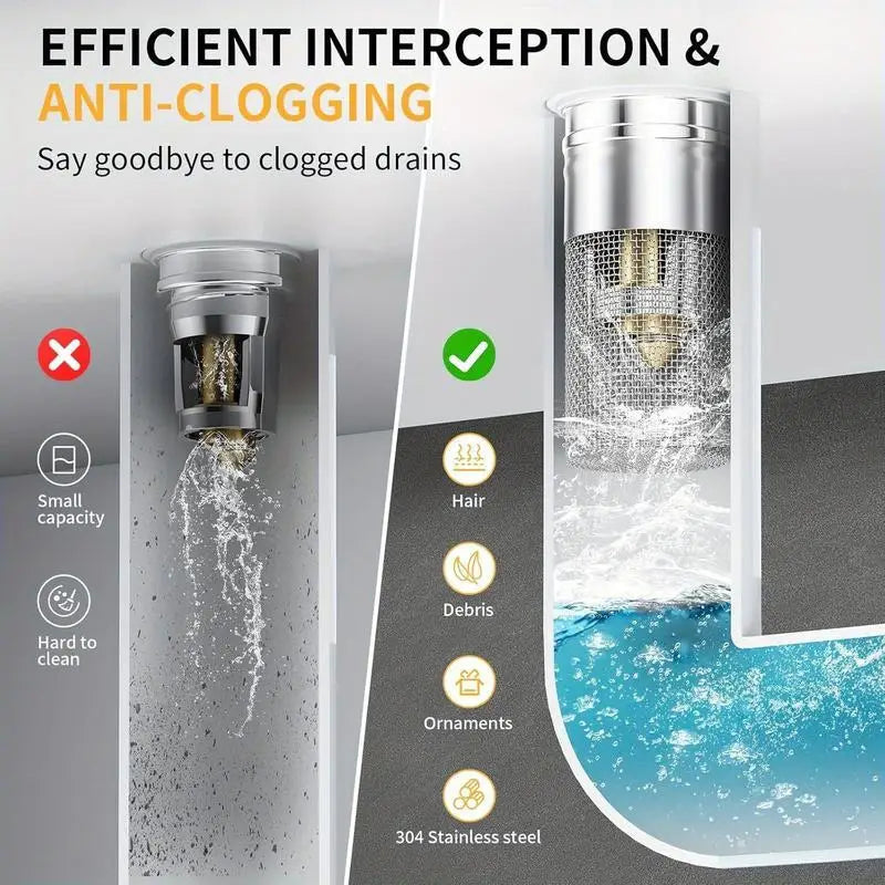 Universal Stainless Steel Pop-Up Drain Filter