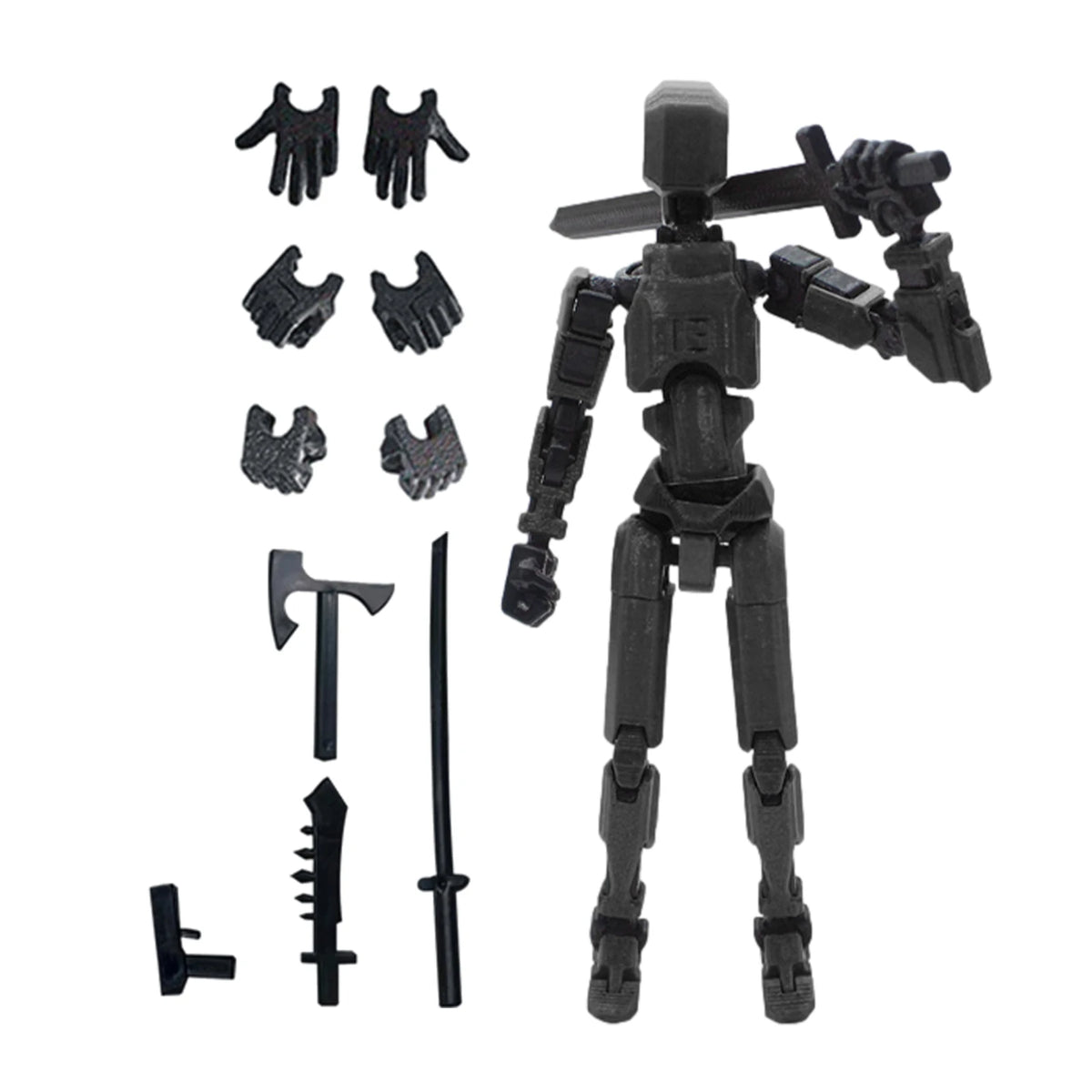 Multi-Jointed Action Robot Figure with Dog Companion