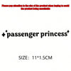 Passenger Princess Car Decal - Cute Waterproof Vinyl Sticker