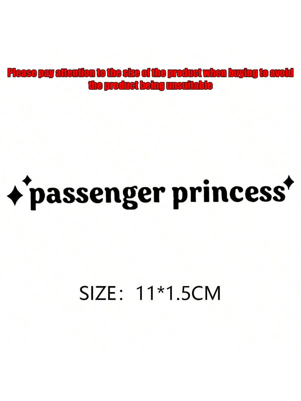 Passenger Princess Car Decal - Cute Waterproof Vinyl Sticker