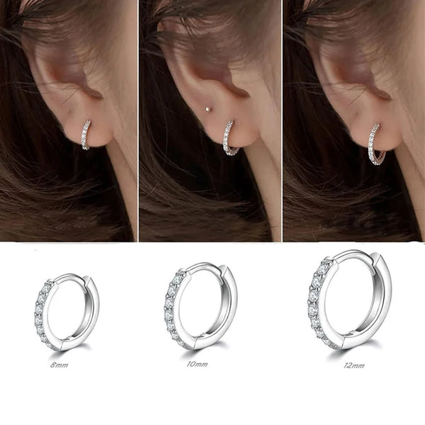 Gold-Plated Cubic Zirconia Huggie Hoop Earrings