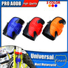 Three color motorcycle fork seal cleaning tools for 45–55mm shock absorbers shown in black, blue, and orange.