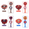 Metal gyro spinning top battle set featuring various components like tops and launchers.