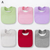 A set of six cotton bandana bibs in various colors including lime green, pink, purple, white, red, and gray.