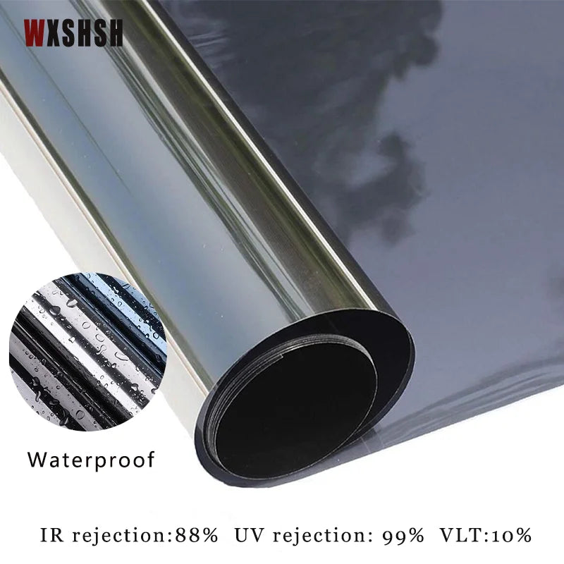 Black Silver One-Way Mirror Window Film