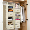 Foldable Hanging Closet Organizer with Multi-Tier Storage and Side Pockets