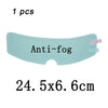 One piece of anti-fog film for motorcycle helmets, measuring 5x6 cm.