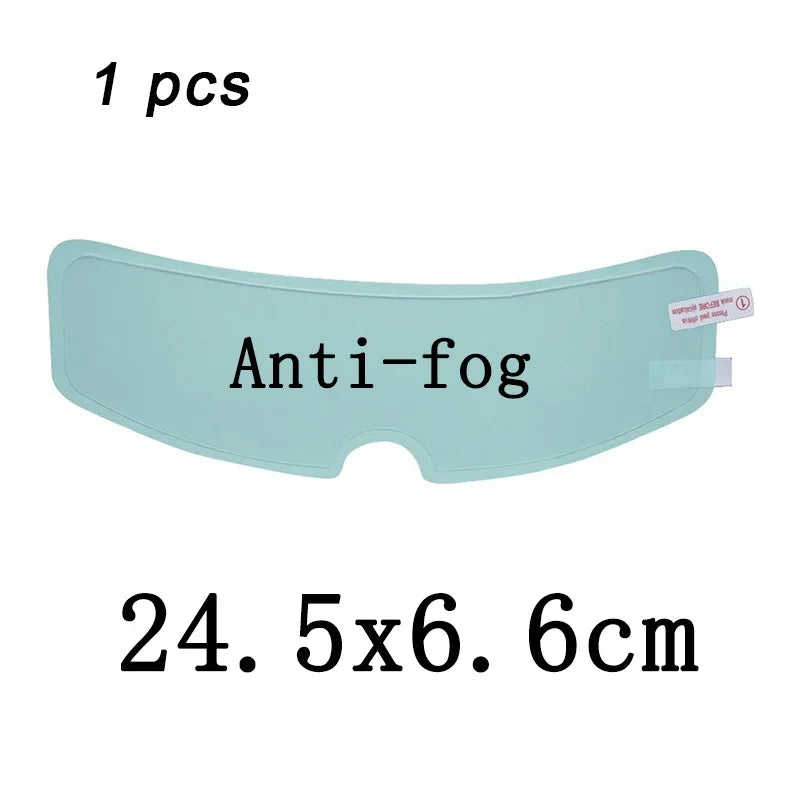 One piece of anti-fog film for motorcycle helmets, measuring 5x6 cm.