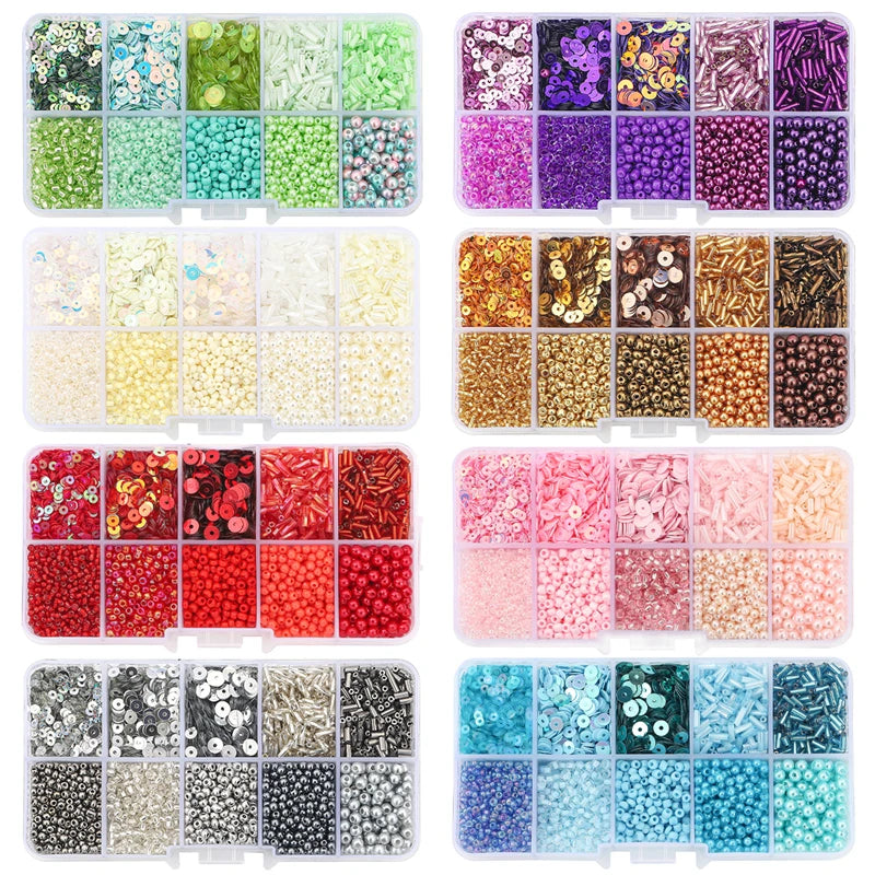 Kit Complet de Création de Bijoux DIY avec Perles en Verre