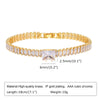 Bracelet Chaîne à Anneau de Papier Doré avec Pierres CZ