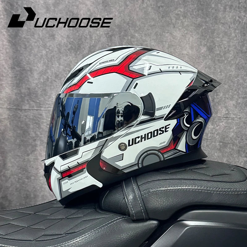 Modular Flip-Up Motorcycle Helmet with Removable Chin Guard