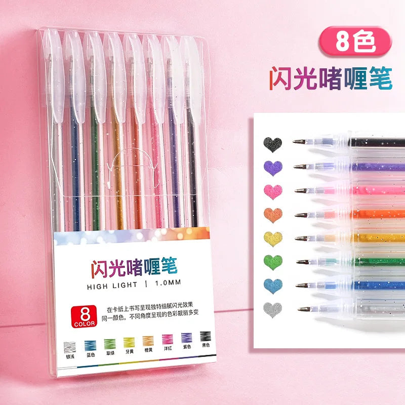 Set de Stylos Gel Brillants - Retractable et Action à Clic