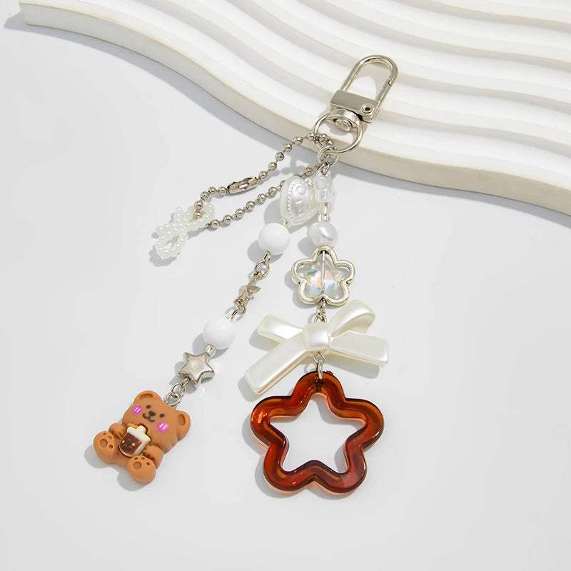 Strawberry Cake Bag Charm with Pearl Bowknot